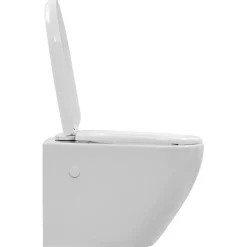 vidaXL Hangend toilet randloos keramiek wit