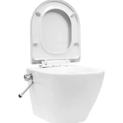 vidaXL Hangend toilet randloos met bidetfunctie keramiek wit