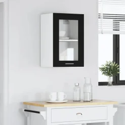 vidaXL Hangglaskast Zwarte Eik 40x31x60 cm Engineered Hout