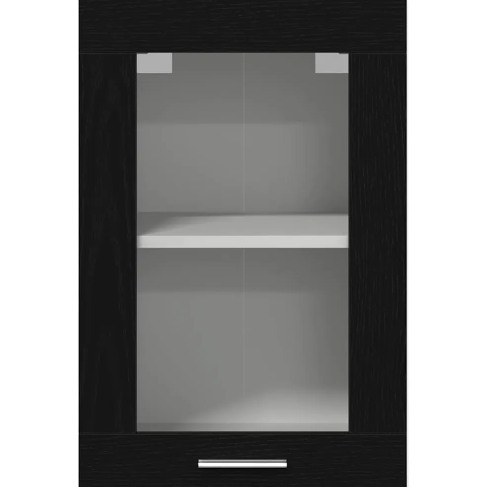 vidaXL Hangglaskast Zwarte Eik 40x31x60 cm Engineered Hout
