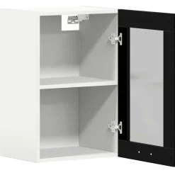 vidaXL Hangglaskast Zwarte Eik 40x31x60 cm Engineered Hout