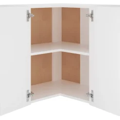 vidaXL Hanghoekkast Lyon 57x57x60 cm bewerkt hout wit