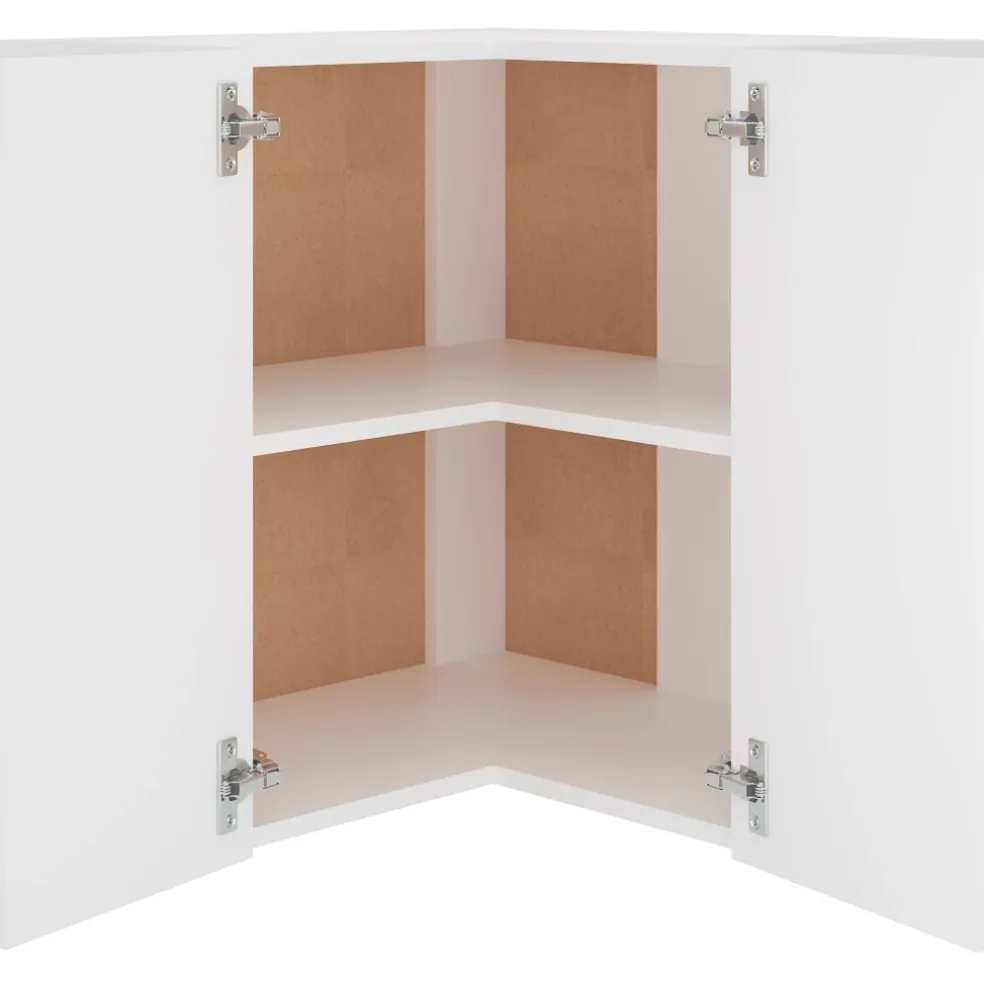 vidaXL Hanghoekkast Lyon 57x57x60 cm bewerkt hout wit