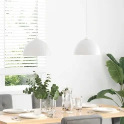 vidaXL Hanglampen 2 st In hoogte verstelbaar E27 30 cm metaal wit