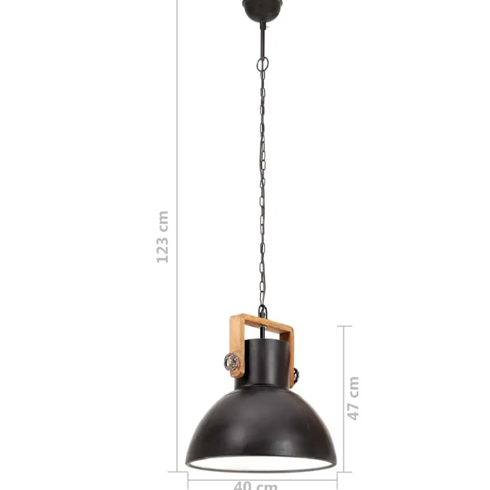 vidaXL Hanglamp industrieel rond 25 W E27 40 cm zwart