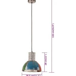 vidaXL Hanglamp industrieel rond 25 W E27 28,5 cm meerkleurig