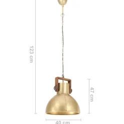 vidaXL Hanglamp industrieel rond 25 W E27 40 cm messingkleurig