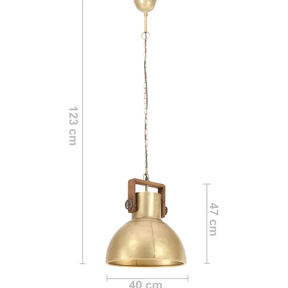 vidaXL Hanglamp industrieel rond 25 W E27 40 cm messingkleurig