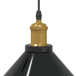 vidaXL Hanglamp in hoogte verstelbaar E27 Ø22 cm metaal glanzend zwart