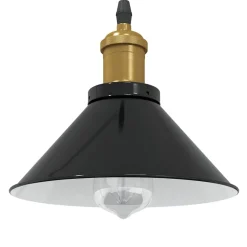 vidaXL Hanglamp in hoogte verstelbaar E27 Ø22 cm metaal glanzend zwart