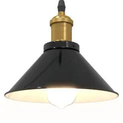 vidaXL Hanglamp in hoogte verstelbaar E27 Ø22 cm metaal glanzend zwart