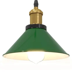 vidaXL Hanglamp in hoogte verstelbaar E27 Ø22 cm metaal glanzend groen