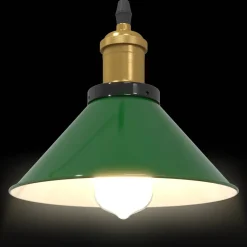vidaXL Hanglamp in hoogte verstelbaar E27 Ø22 cm metaal glanzend groen