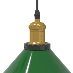 vidaXL Hanglamp in hoogte verstelbaar E27 Ø22 cm metaal glanzend groen