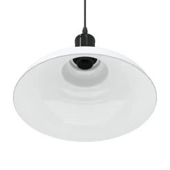 vidaXL Hanglamp in hoogte verstelbaar E27 Ø31 cm metaal glanzend wit