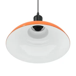 vidaXL Hanglamp in hoogte verstelbaar E27 Ø31cm metaal glanzend oranje