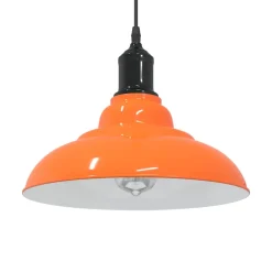 vidaXL Hanglamp in hoogte verstelbaar E27 Ø31cm metaal glanzend oranje