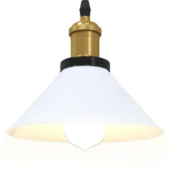 vidaXL Hanglamp in hoogte verstelbaar E27 Ø22 cm metaal glanzend wit