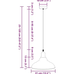 vidaXL Hanglamp in hoogte verstelbaar E27 Ø31 cm metaal glanzend geel