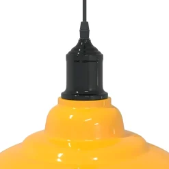 vidaXL Hanglamp in hoogte verstelbaar E27 Ø31 cm metaal glanzend geel