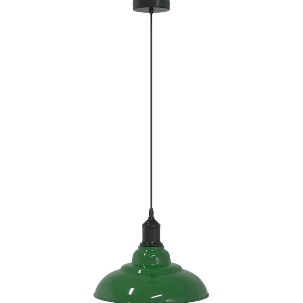 vidaXL Hanglamp in hoogte verstelbaar E27 Ø31 cm metaal glanzend groen