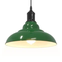 vidaXL Hanglamp in hoogte verstelbaar E27 Ø31 cm metaal glanzend groen