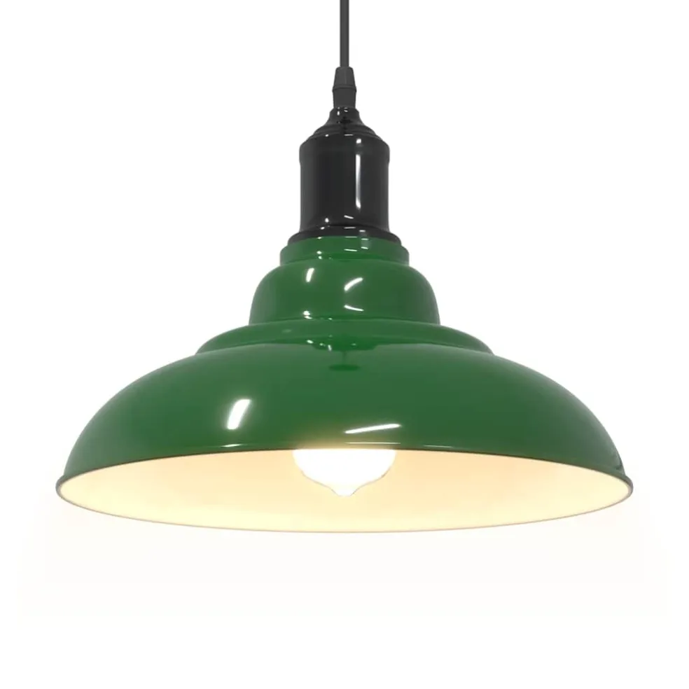 vidaXL Hanglamp in hoogte verstelbaar E27 Ø31 cm metaal glanzend groen