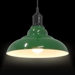 vidaXL Hanglamp in hoogte verstelbaar E27 Ø31 cm metaal glanzend groen