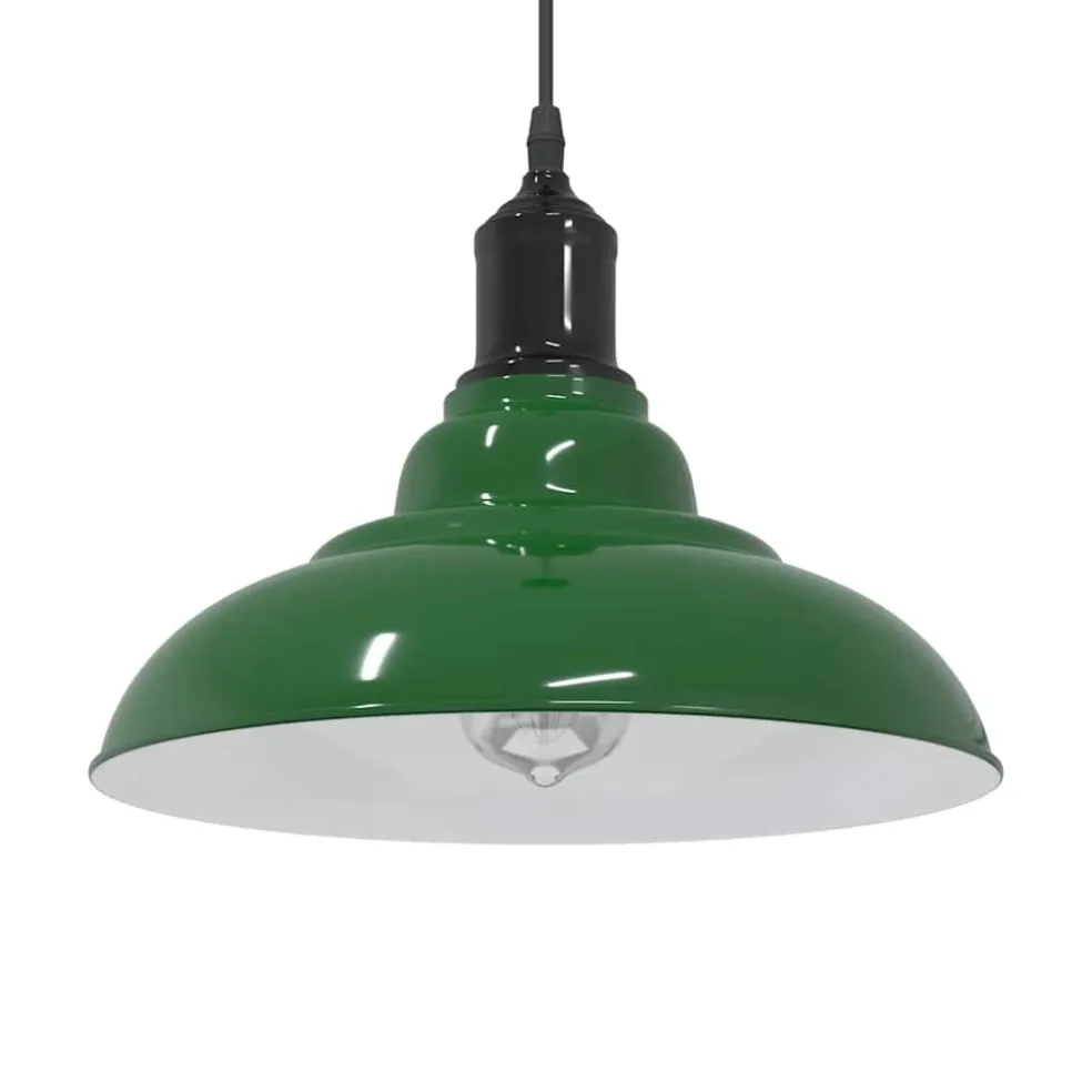 vidaXL Hanglamp in hoogte verstelbaar E27 Ø31 cm metaal glanzend groen