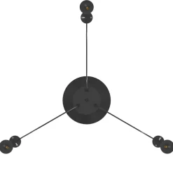 vidaXL Hanglamp met 3 lamphouders E27 metaal zwart