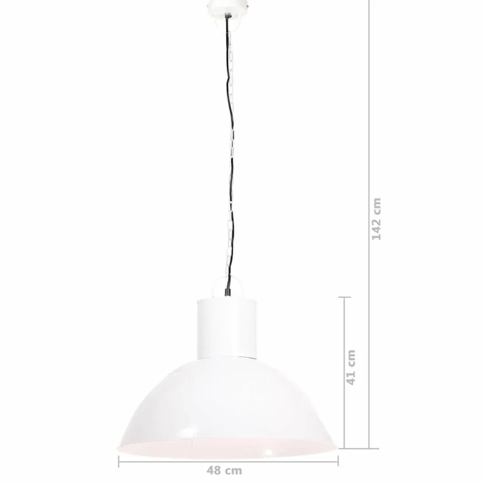vidaXL Hanglamp rond 25 W E27 48 cm wit