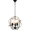 vidaXL Hanglamp rond 3xE27 zwart