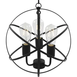 vidaXL Hanglamp rond 3xE27 zwart