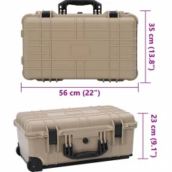 vidaXL Harde bagagekoffer Zand 56 x 35 x 23 cm Polypropyleen en ABS