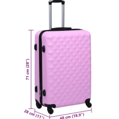 vidaXL Harde koffer ABS roze