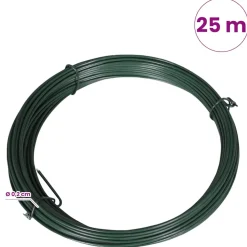 vidaXL Hekbinddraad 25 m 1,4/2 mm staal groen
