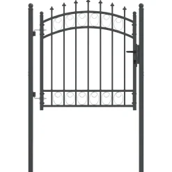vidaXL Hekdeur met spijkers EMMEN 100 x 100 cm Grijs Vergrendelbaar