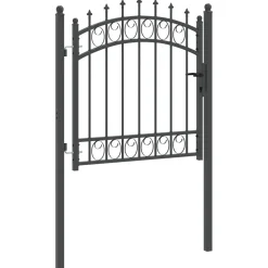 vidaXL Hekdeur met spijkers EMMEN 100 x 100 cm Grijs Vergrendelbaar