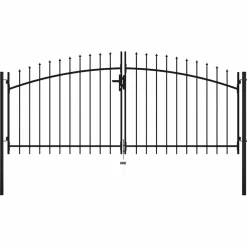 vidaXL Hekkenpoorten WOERDEN 300 x 150 cm Staal Grijs Vergrendelbaar