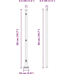 vidaXL Hekpaal met betonnen voet 26 st Groen Gepoedercoat staal