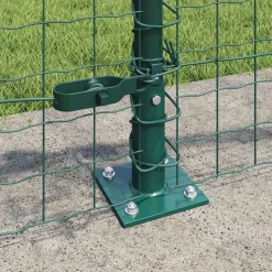 vidaXL Hekpaal met betonnen voet 26 st Groen Gepoedercoat staal
