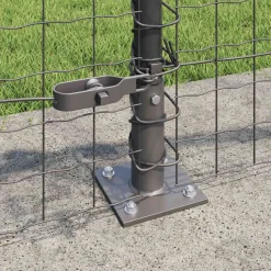 vidaXL Hekpaal met betonnen voet 26 st Grijs Gepoedercoat staal