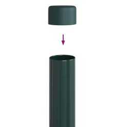 vidaXL Hekpaal 2 st Groen 50 cm Poedergecoat staal