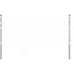 vidaXL Hekpaal 2 st zilver 50 cm Poedergecoat staal