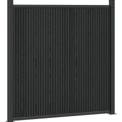 vidaXL Hekpaneel 2 st 355 x 186,5 cm WPC en Aluminium Zwart