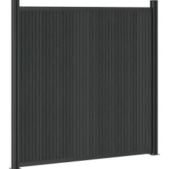 vidaXL Hekpaneel 2 st 355 x 186,5 cm WPC en Aluminium Zwart