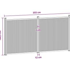 vidaXL Hekpaneel 2 st 355 x 186,5 cm WPC en Aluminium Zwart