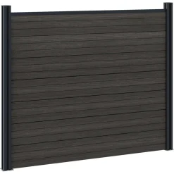 vidaXL Hekpaneel WPC en Aluminium Zwart