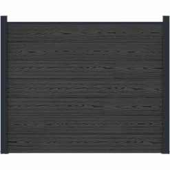 vidaXL Hekpaneel WPC en Aluminium Zwart