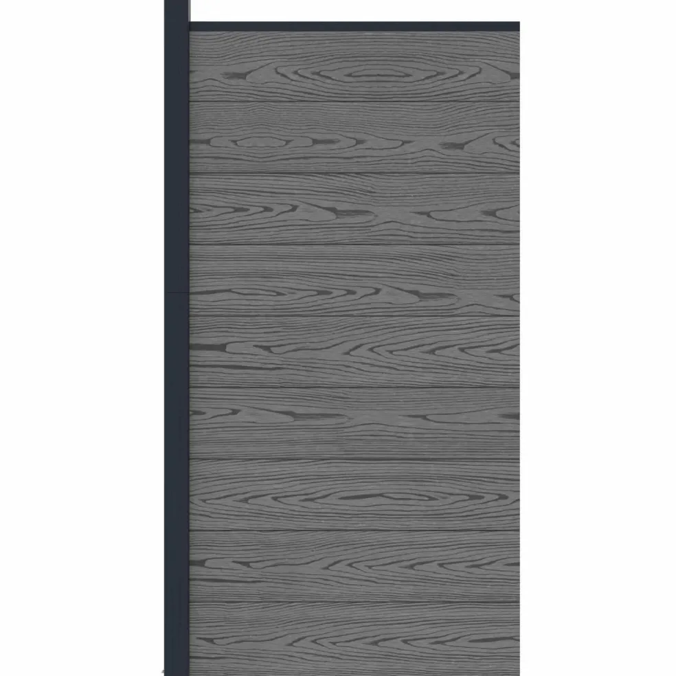 vidaXL Hekpaneel 95 x 186 cm WPC en Aluminium Grijs